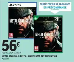 E.Leclerc METAL GEAR SOLID DELTA : SNAKE EATER DAY ONE EDITION offre