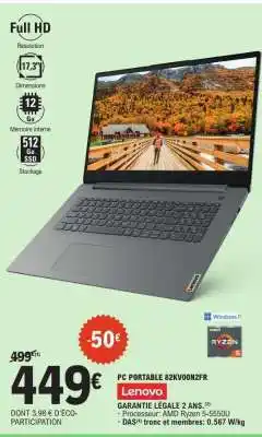 E.Leclerc PC PORTABLE 82KV00N2FR offre