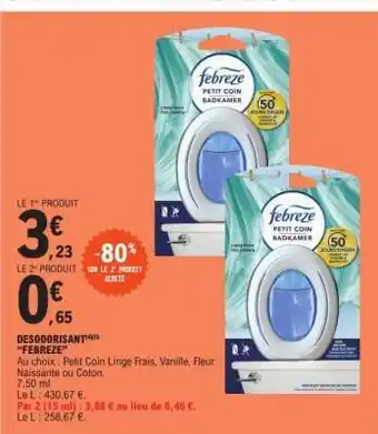 E.Leclerc DÉSODORISANT FEBREZE offre