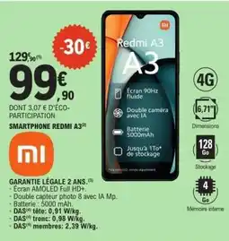 E.Leclerc SMARTPHONE REDMI A3 offre