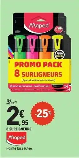 E.Leclerc Maped Promo Pack 8 Surligneurs offre