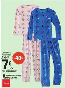 E.Leclerc 2 Pyjama Velours Polaire Enfant offre