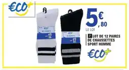E.Leclerc Lot de 12 paires de chaussettes sport homme offre