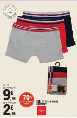 E.Leclerc LOT DE 3 BOXERS HOMME offre