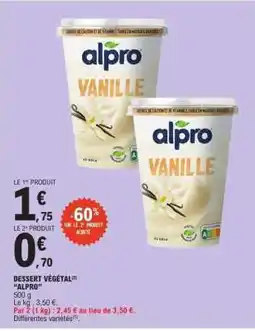 E.Leclerc Dessert Végétal Alpro offre