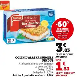Super U Colin d'alaska surgele findus offre