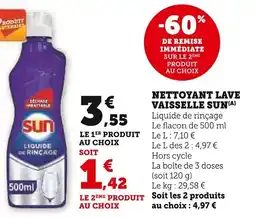 Super U Nettoyant lave vaisselle sun offre