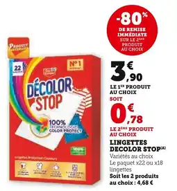 Super U Lingettes decolor stop offre