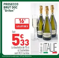 Grand Frais GRIFON Prosecco brut doc offre