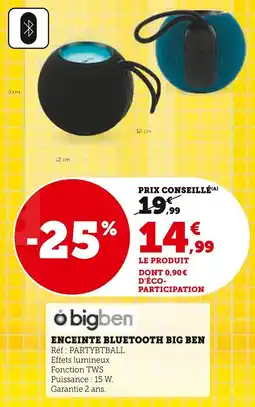 Super U òbigben Enceinte bluetooth big ben offre