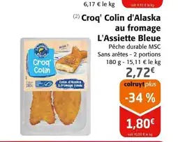 Colruyt Croq' Colin d'Alaska au fromage L'Assiette Bleue offre