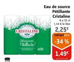 Colruyt CRISTALINE Eau de source Pétillante offre