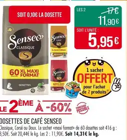 Match SENSEO Dosettes de café offre