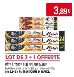 Match MARIE Pâte à tarte pur beurre offre