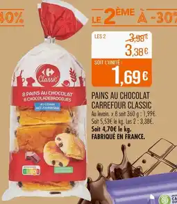 Match CARREFOUR CLASSIC 8 Pains au chocolat offre
