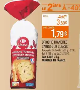 Match CARREFOUR CLASSIC Brioche tranchée offre