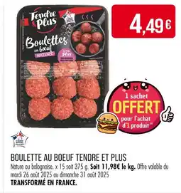 Match TENDRE & PLUS Boulette au boeuf offre