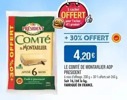 Match PRESIDENT Le Comté de Montarlier AOP offre