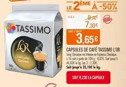 Match Tassimo Capsules de café offre