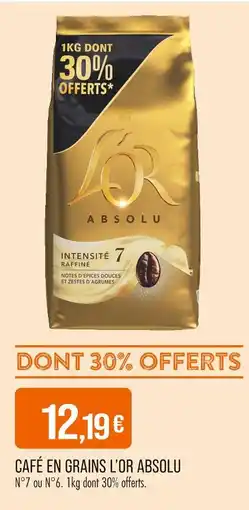 Match L'OR Café en grains Absolu offre