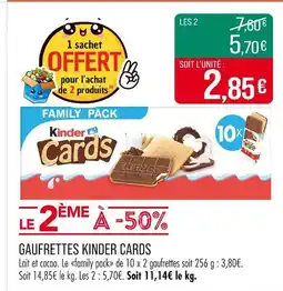 Match KINDER CARDS Gaufrettes offre