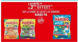 Match Haribo 2 ACHETÉS = LE 3ÈME OFFERT SUR LA GAMME DE SACHETS DE BONBONS HARIBO PIK offre