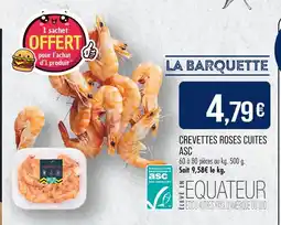 Match Crevettes roses cuites ASC offre