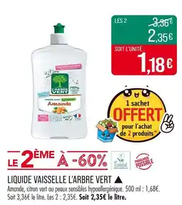 Match L'ARBRE VERT Liquide vaisselle offre