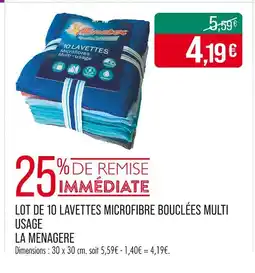 Match Lot de 10 lavettes microfibre bouclées multi usage offre