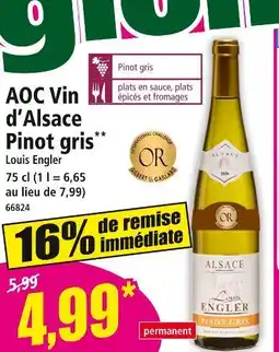 Norma Louis Engler AOC Vin d'Alsace Pinot gris offre