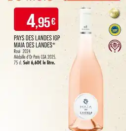 Match MAIA DES LANDES Pays des Landes IGP offre