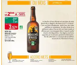 Match MOULINS D’ASCQ Bière bio offre