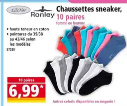 Norma ElleNor Ronley Chaussettes sneaker, 10 paires femme ou homme offre