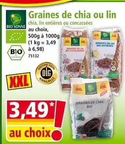Norma Bio Sonne Graines de chia ou lin offre