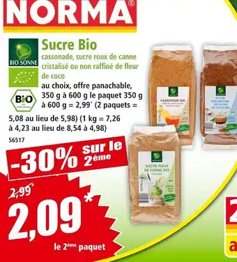 Norma Bio Sonne Sucre Bio offre