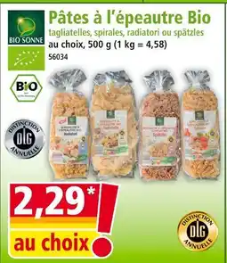 Norma Bio Sonne Pâtes à l’épeautre Bio offre