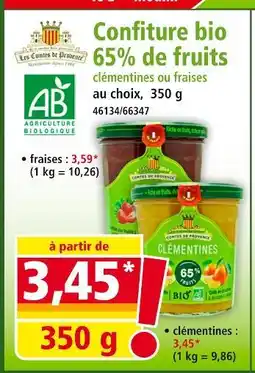 Norma Les Comtes de Provence Confiture bio 65% de fruits offre