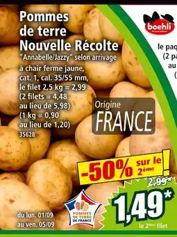 Norma Boehli Pommes de terre Nouvelle Récolte offre