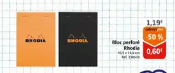 Colruyt Rhodia Bloc perforé offre