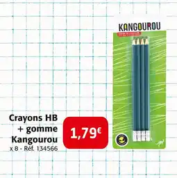 Colruyt Kangourou Crayons HB + gomme offre