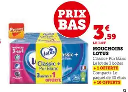 Super U Lotus Mouchoirs offre