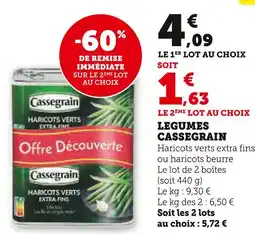 Super U Cassegrain Légumes offre
