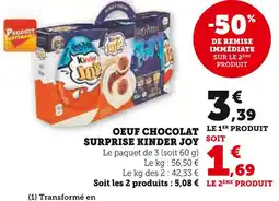 Super U KINDER JOY Oeuf chocolat surprise offre