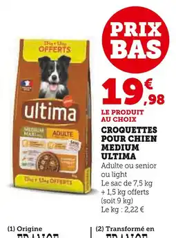 Super U ULTIMA Croquettes pour chien medium offre