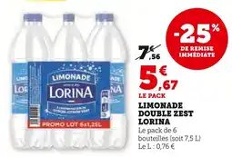 Super U LORINA Limonade double zest offre