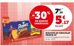 Super U PRINCE Biscuits au chocolat offre