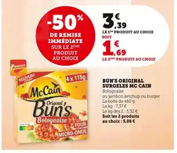 Super U McCain Bun's Original Surgelés offre