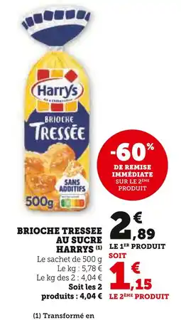 Super U HARRY'S Brioche tressée au sucre offre