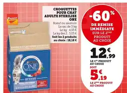 Super U PURINA ONE Croquettes pour chat adulte stérilisé offre