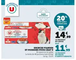 Super U U Émincés viandes et poissons pour chat offre
